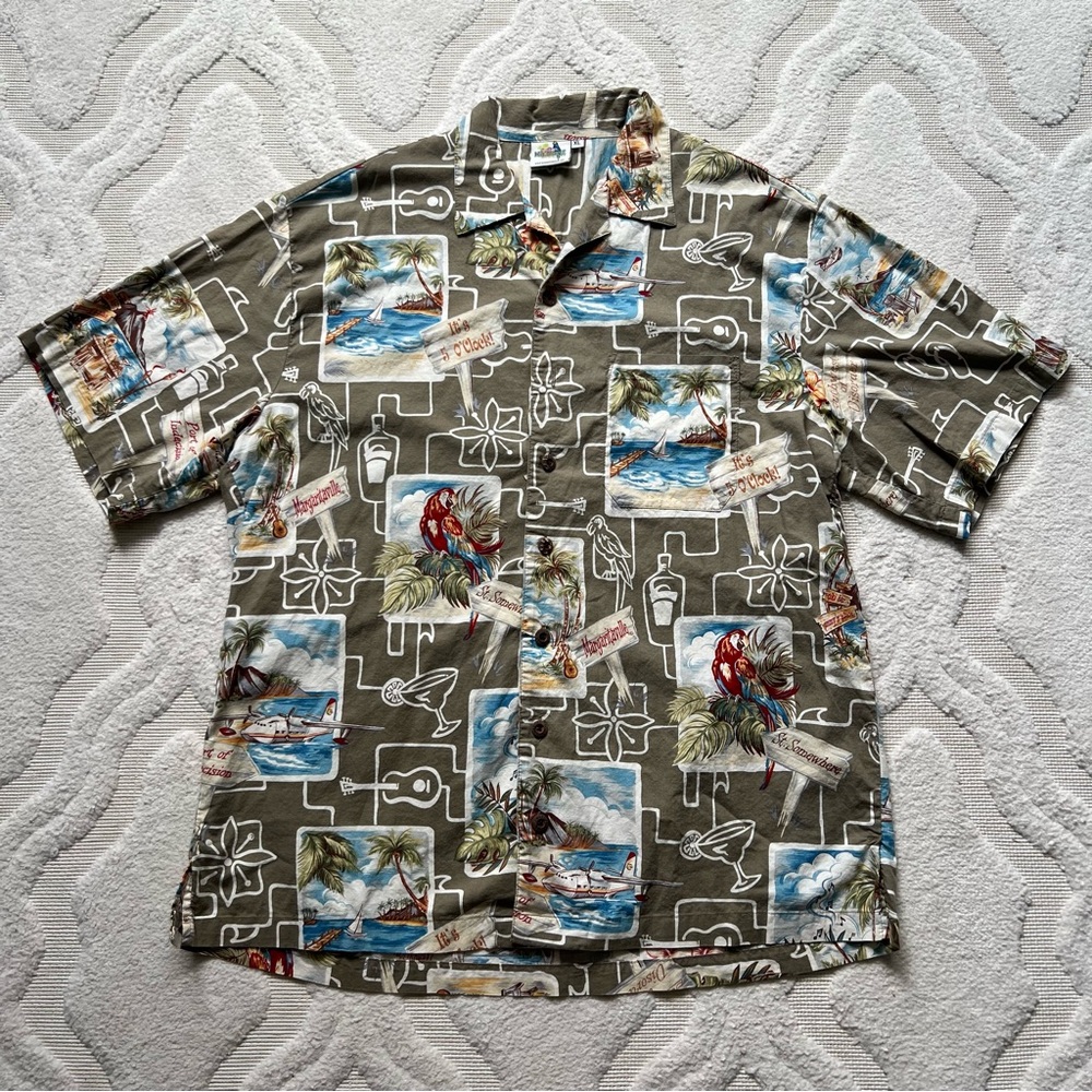 Margaritaville Jimmy Buffet Hawaiian Button Down Shirt size XL